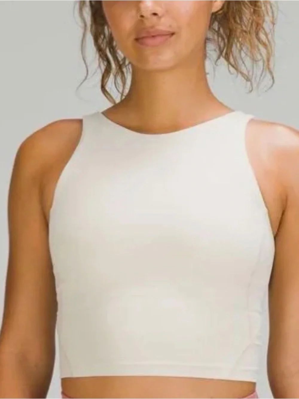 Lululemon Cream High-Neck Cropped Tank Top